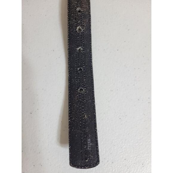 Belt Men's Black Genuine Leather Work Casual Dress Solid Brass Buckle Size 40 - Picture 9 of 12